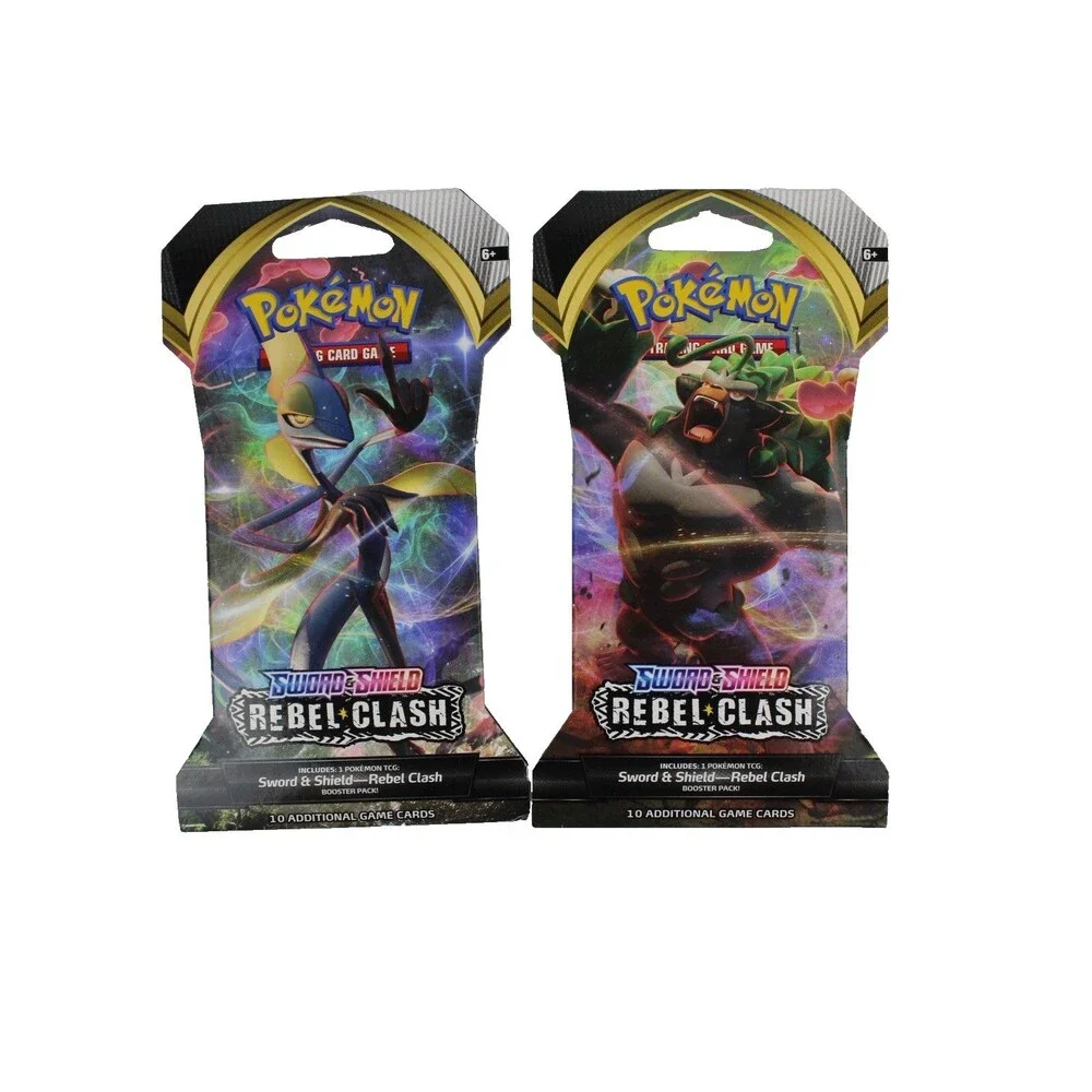 Pokemon TCG Sword & Shield Rebel Clash Sleeved 2 Booster Packs! Both Blisters!